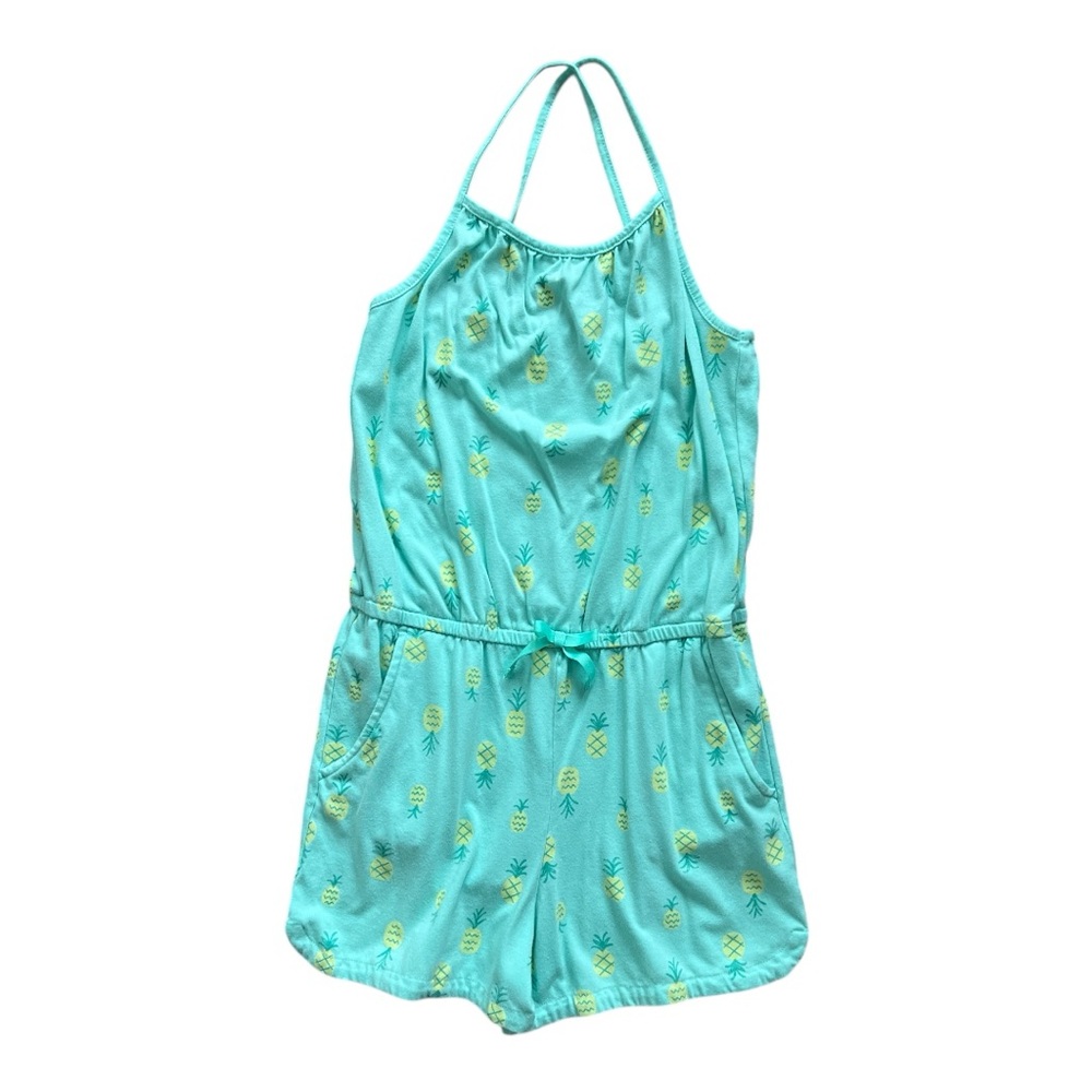 Cat & Jack Turquoise Pineapple Print Romper Size 14/16 VGUC